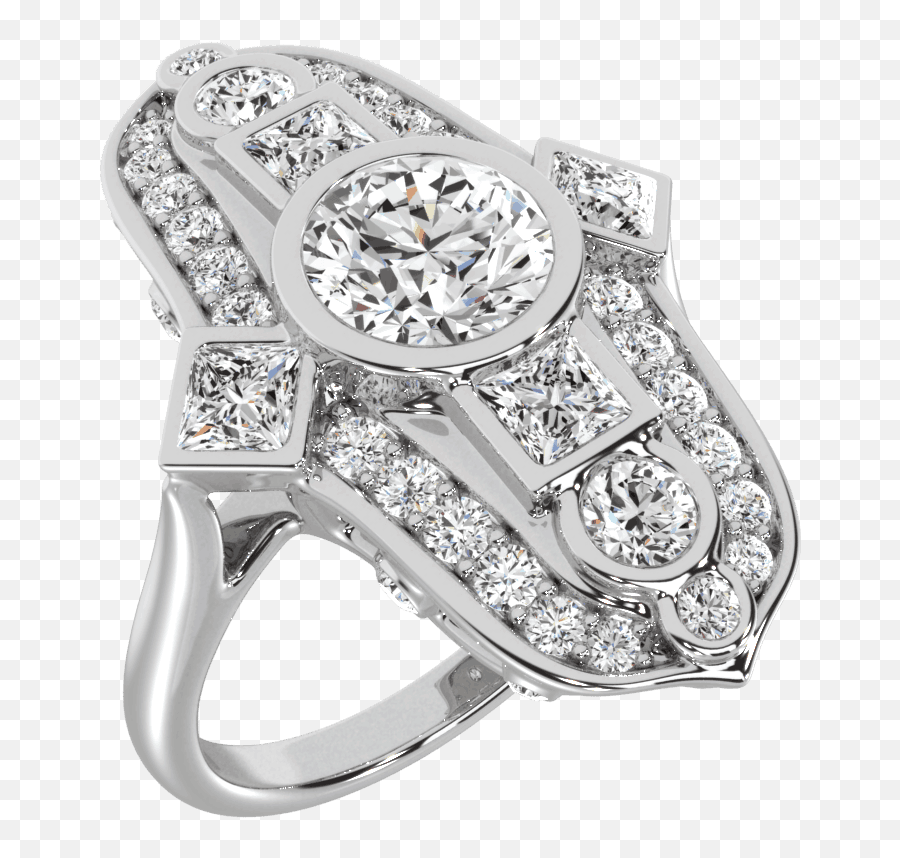 Art Deco Diamond Ring - Art Deco Diamond Rings Emoji,Man Engagement Ring Woman Emoji