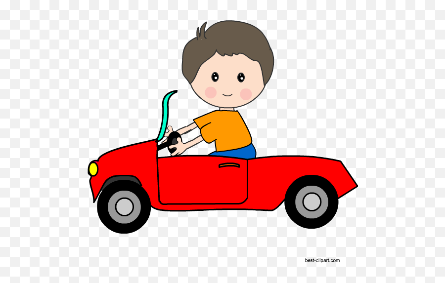 Free Car Clip Art Images And Graphics - Child Driving Car Cartoon Emoji,Car Driving Emoji