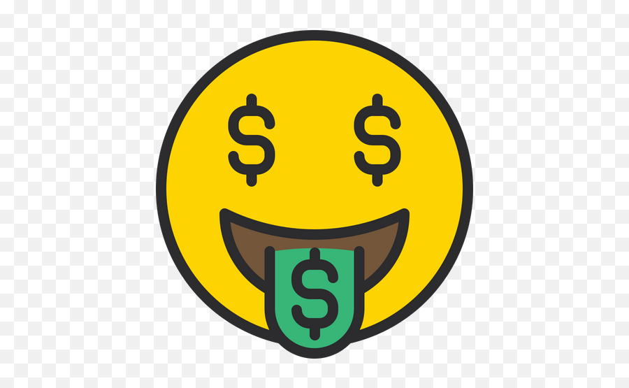 Money Mouth Face Emoji Icon Of Colored Outline Style - Happy,Open Mouth Emoji