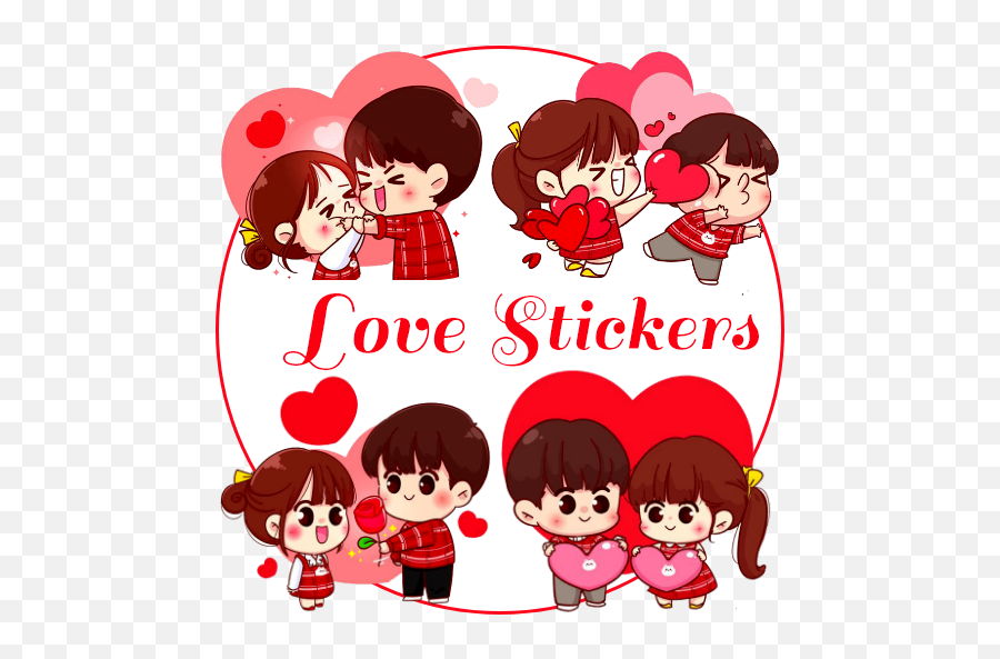 Love Story Stickers Cute Couple Fight Hug Kiss - Apps On Love Cute Cartoon Character Emoji,Good Night Hug Emoticon