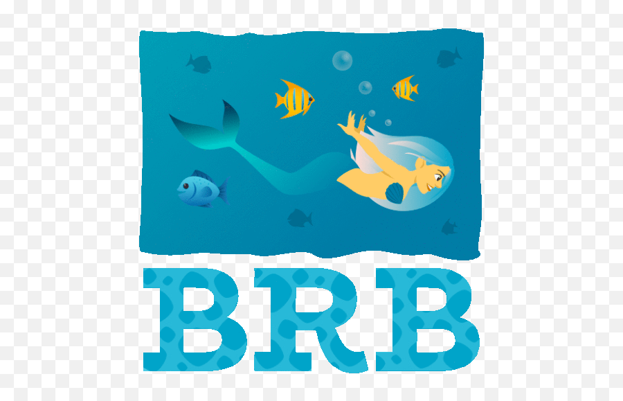 Brb Mermaid Life Gif - Fish Emoji,Mermaid Emoji Android