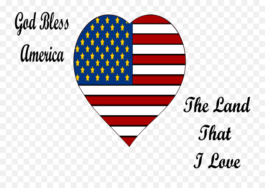 God Bless America Graphic - American Flag Heart Black And White Emoji,Godbless Emoticon