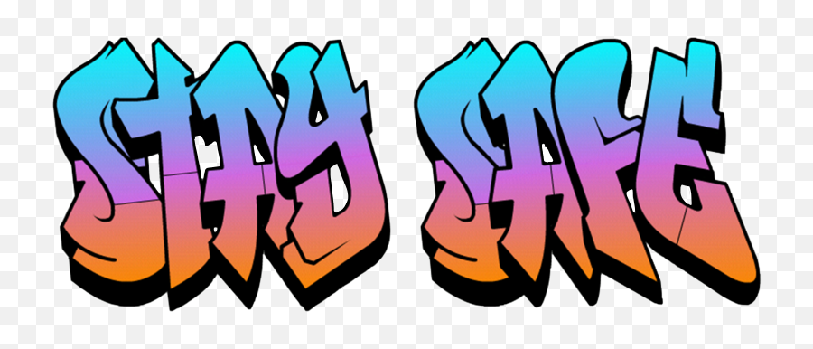 Staysafe Stay Safe Text Graffiti Sticker By Palms07 - Language Emoji,Graffitis Emojis