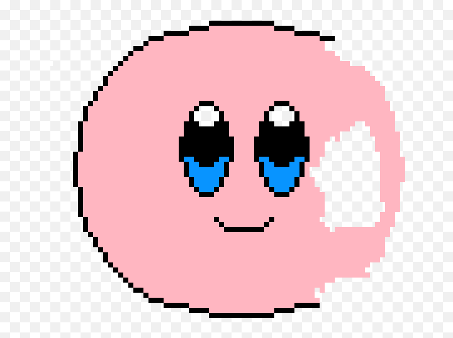 Kirbys Face - Pixelated Circle Emoji,Kriby Face Emoticon