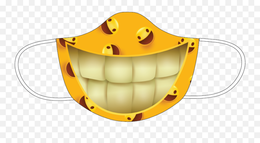 Emoji Mouth 2 Mask Pattern - Happy,Mardi Gras Emoji