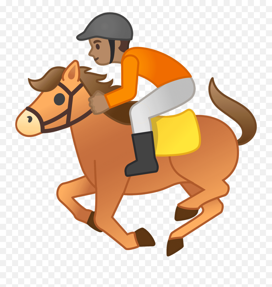 Horse Racing Emoji Clipart - Horse Racing,Man And Horse Emoji