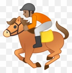 Horse Racing Emoji Clipart - Horse Racing,Man And Horse Emoji