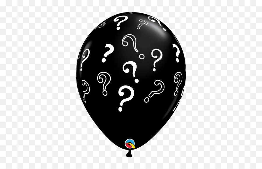 Per Latex Balloons - Ballon With Question Mark Emoji,Facebook Black Balloon Emoji