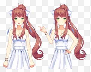 Casual Monika Edited Sprites Ddlc Emoji,Deviantart Emoticon Plz