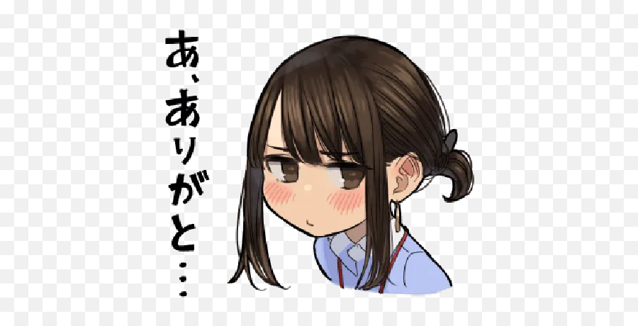 Douki - Chan1 Whatsapp Stickers Stickers Cloud Girly Emoji,Black Emoji Girl With Ponytail Meme