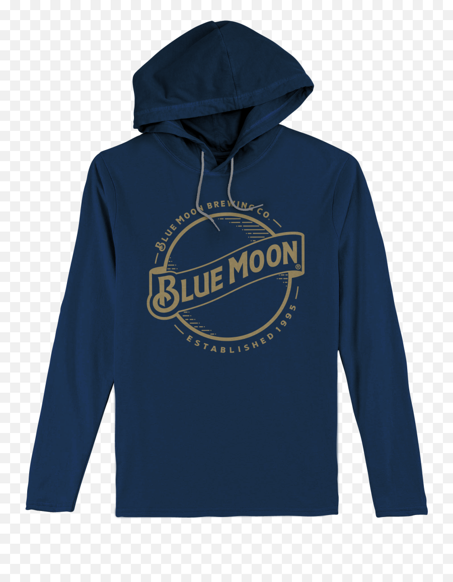 Blue Moon Gold Logo Hooded Jersey T - Shirt Navy Emoji,How To Get Emojis Emoon Your Contacts