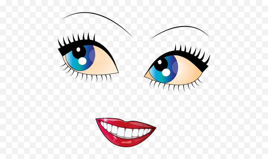 Pretty Face Blue Eye Smiley Emoticon Clipart I2clipart Emoji,Eyes Emoticons