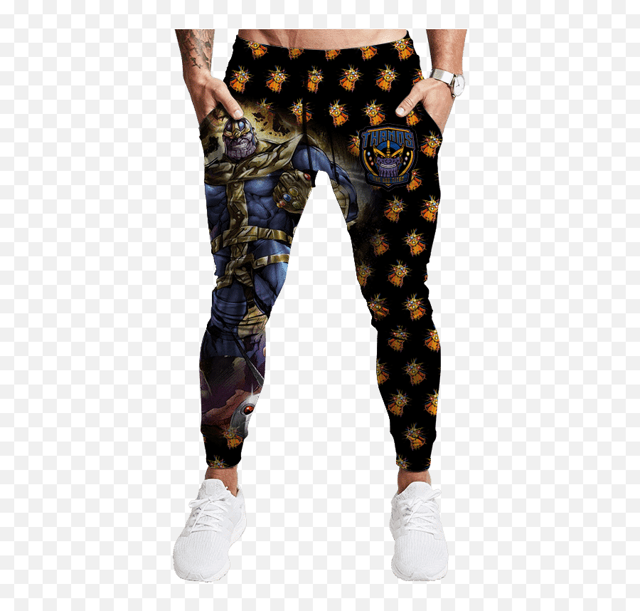 The Mad Titan Thanos Infinity Gauntlet Pattern Jogger Pants - Sweatpants Emoji,Justice Emoji Leggings