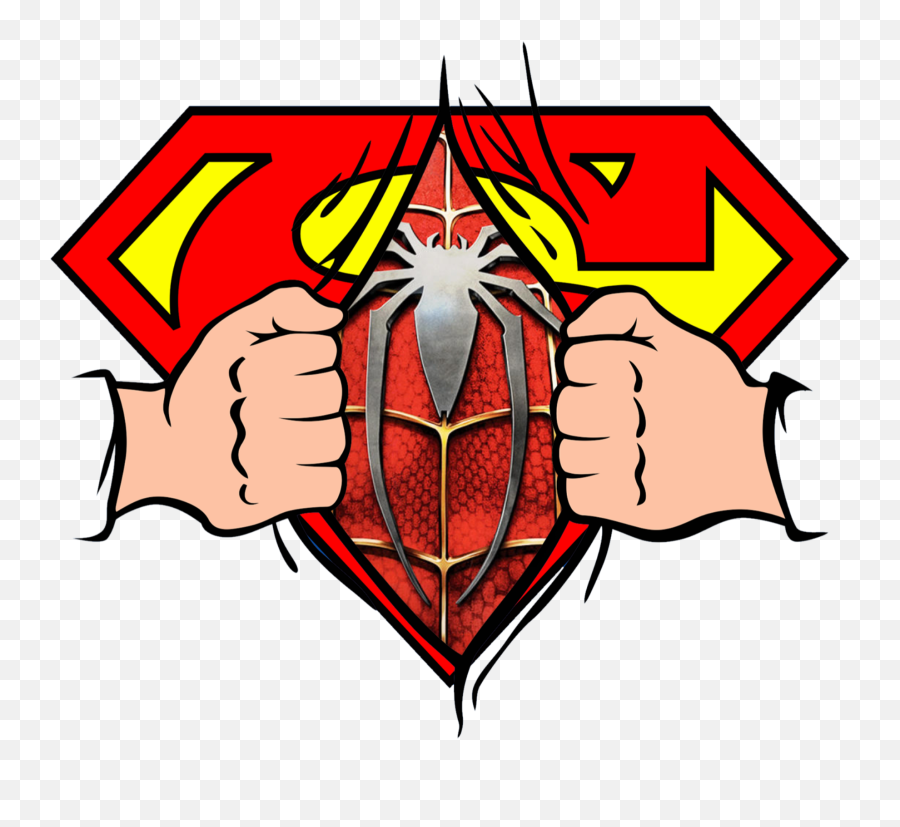 Mq Superman Spiderman Hand Hands Hero Sticker By Marras - Transparent Free T Shirt Designs Emoji,Superman Emoji Symbol