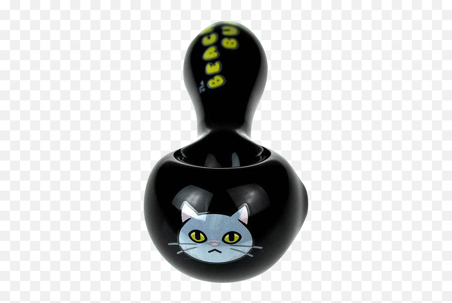 Beech Bum Black Cat Spoon Pipe - Cat Emoji,Cat Pulling Out Claws Emoticon >:3