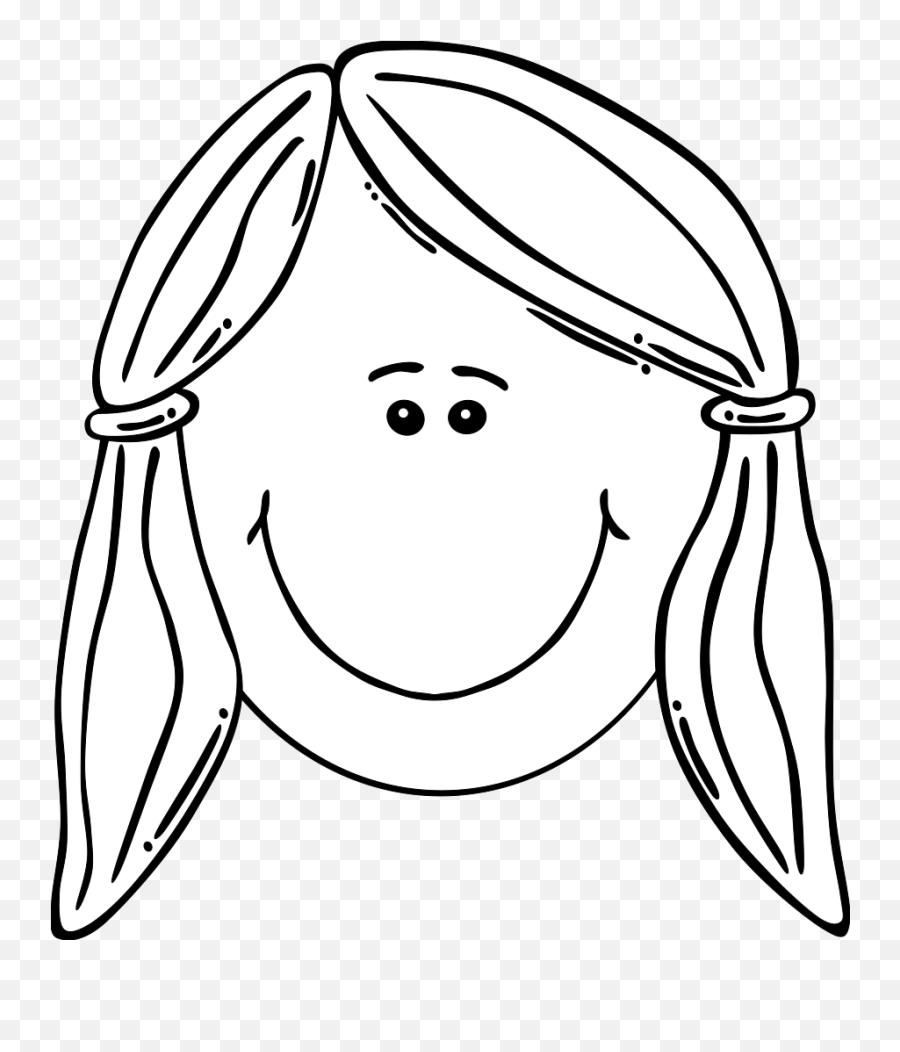 Simple Drawing Female Face - Clip Art Library Outline Girl Clipart Face Emoji,Girl Emotion How To Draw