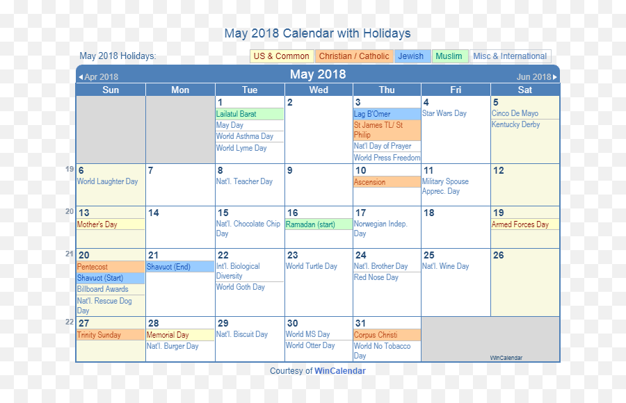 May 2018 Calendar With Holidays - United States February 2018 Calendar With Holidays Emoji,Labor Day Emoji