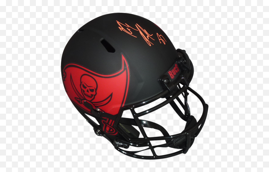 Rob Gronkowski Autographed Tampa Bay Buccaneers Eclipse Deluxe Full - Size Replica Helmet Radtke Revolution Helmets Emoji,Gators Emoticon Georgia Bulldogs