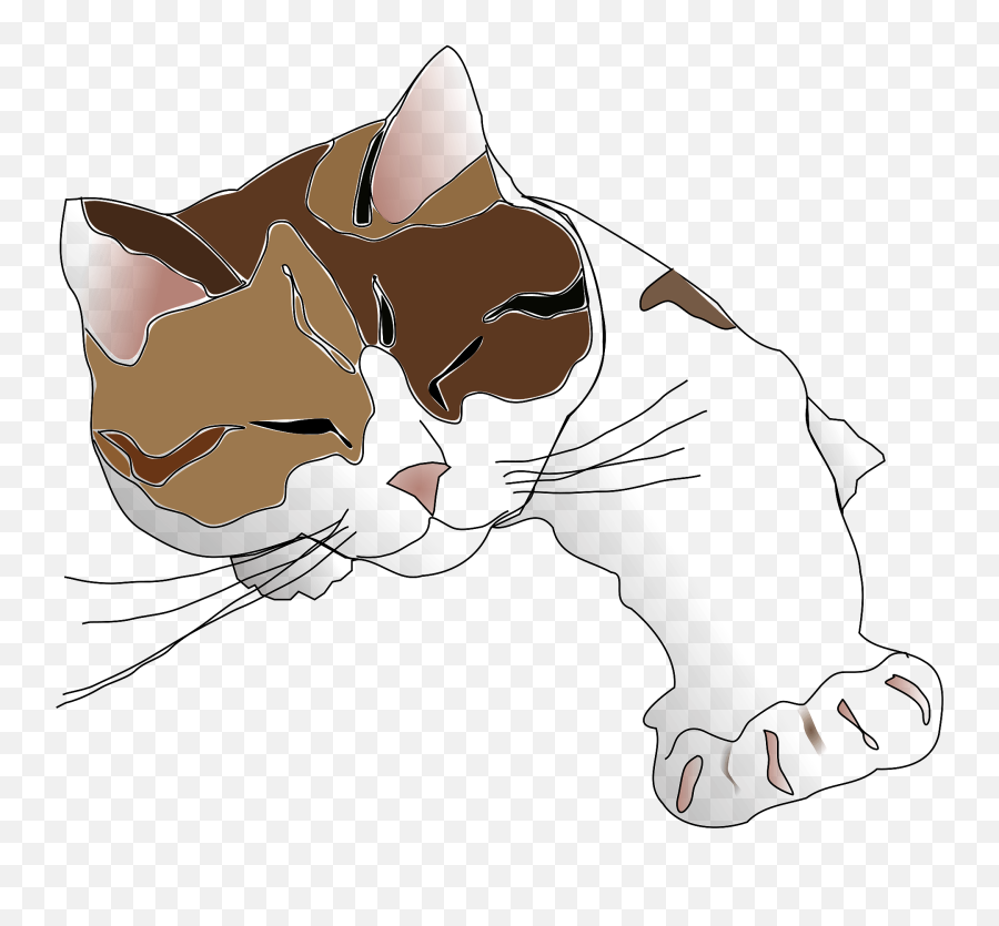 Sleepy Cat Clipart - Calico Cat Clip Art Emoji,Sleeping Cat Emoji