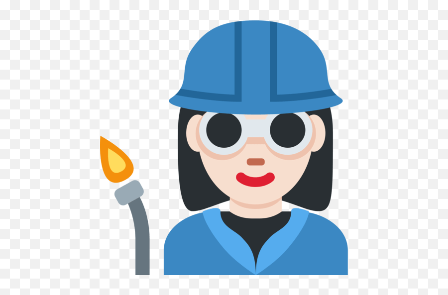 U200d Industrial Welder Woman With Light Skin Tone Emoji,Light Teal Emojis