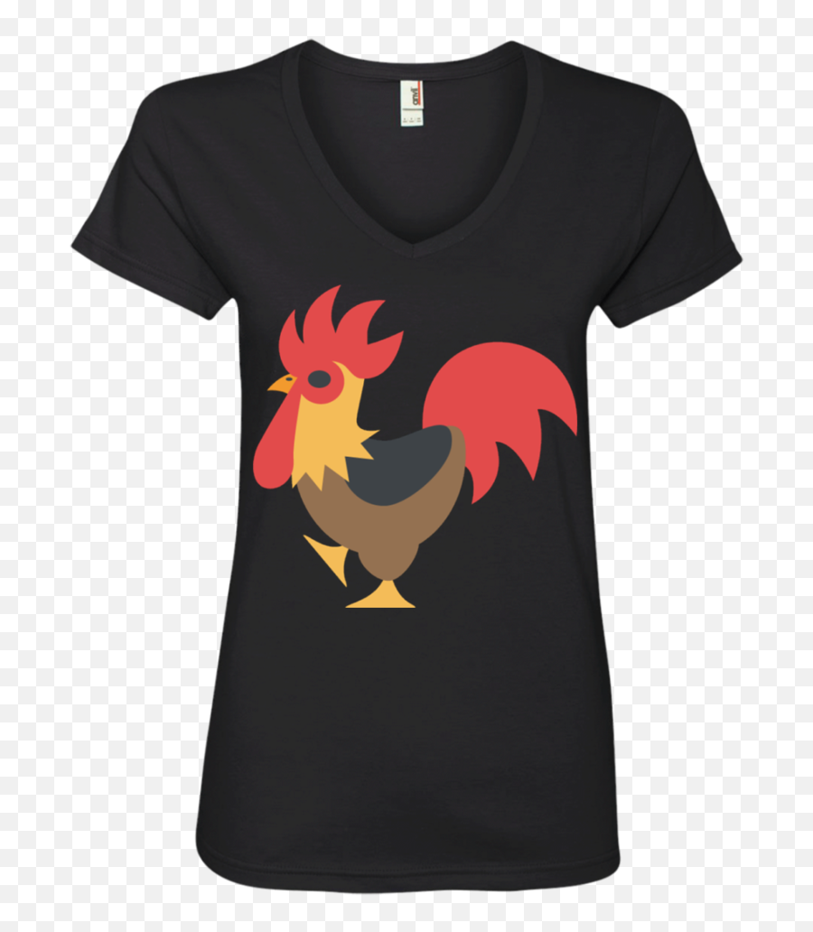 Cock Emoji Ladies V,Rooster Emoji