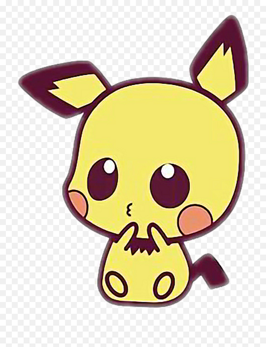 Pichu Sticker - Food Cute Kawaii Drawings Easy Full Size Easy Kawaii Cute Animal Drawings Emoji,Easy Kawaii Cute Drawings Your Emotion