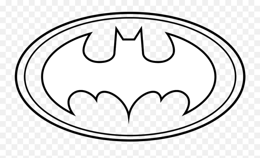 Batman Logo Outline - Batman Logo Coloring Pages Emoji,Batman Symbol Emoji