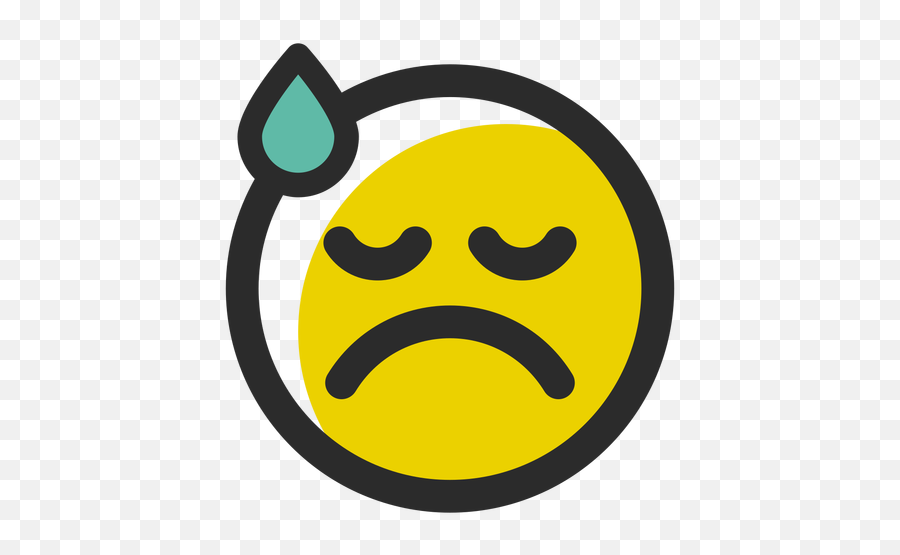 Sweat Colored Stroke Emoticon - Sudor Png Emoji,Sweating Laughing Emoji