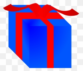 Free Clip Art Blue Gift Box Wrapped With Red Ribbon By Emoji,Flushed Blue Emoji