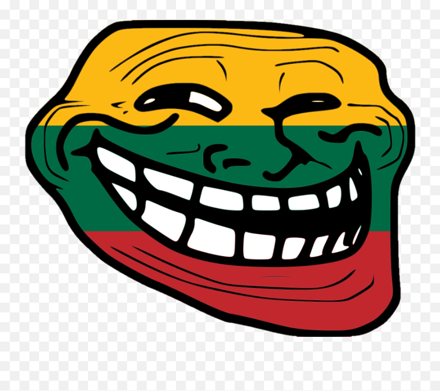 Hi Guys I Made Lithuanian Trollface - Black Troll Face Emoji,Trollface Emoticon