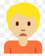 Person Frowning Emoji Clipart - Hair Design,Cheek Emoji