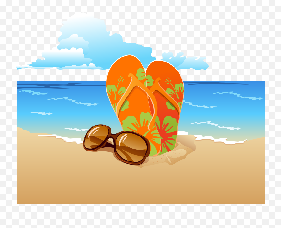 Download Sandal Sunglasses Flip - Flops Slipper Vector Beach Flip Flop Beach Png Emoji,Flip The Bird Emoticon Facebook