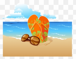Download Sandal Sunglasses Flip - Flops Slipper Vector Beach Flip Flop Beach Png Emoji,Flip The Bird Emoticon Facebook