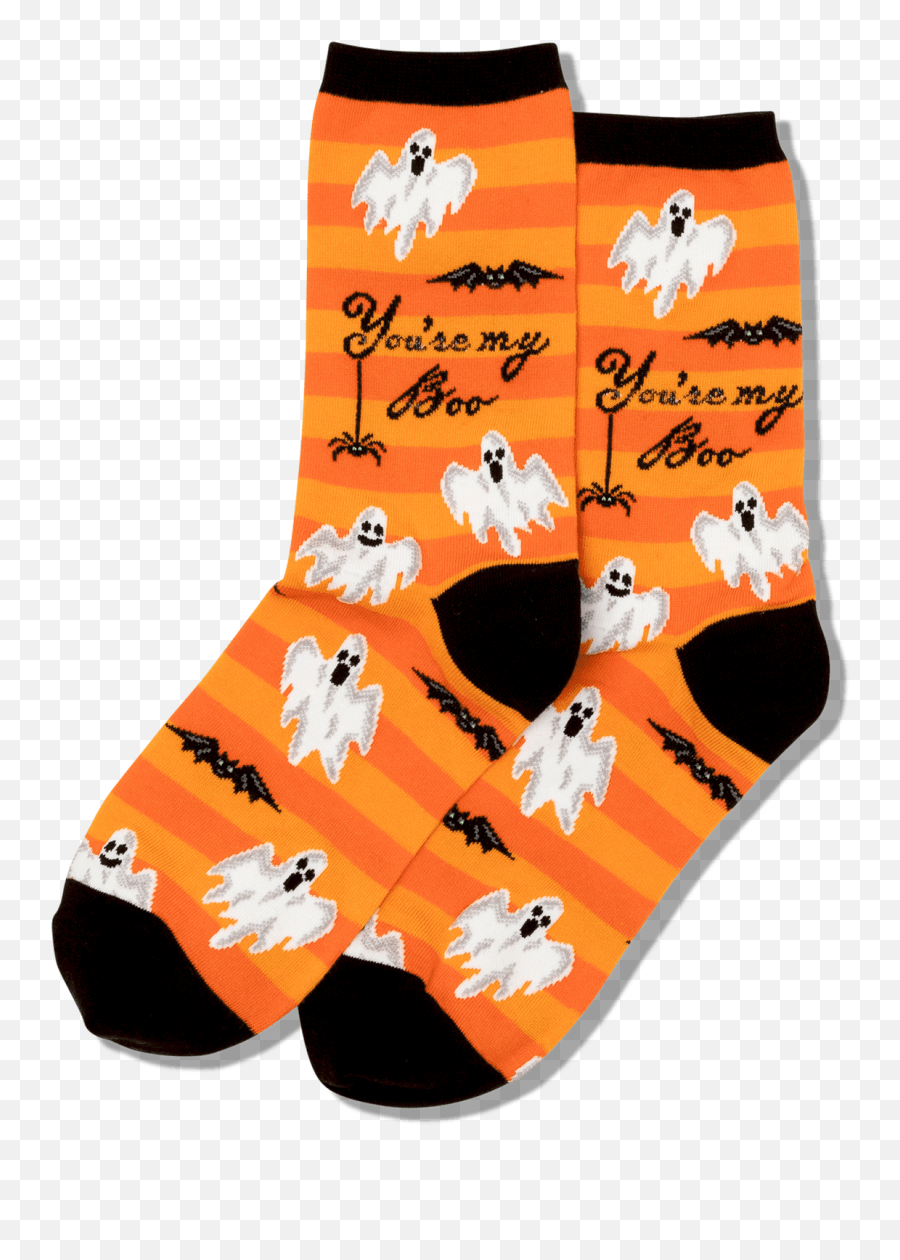 Hot Sox - Youu0027re My Boo Orange Hoh00056 Crew Womenu0027s Unisex Emoji,Odd Sox Emoji Socks