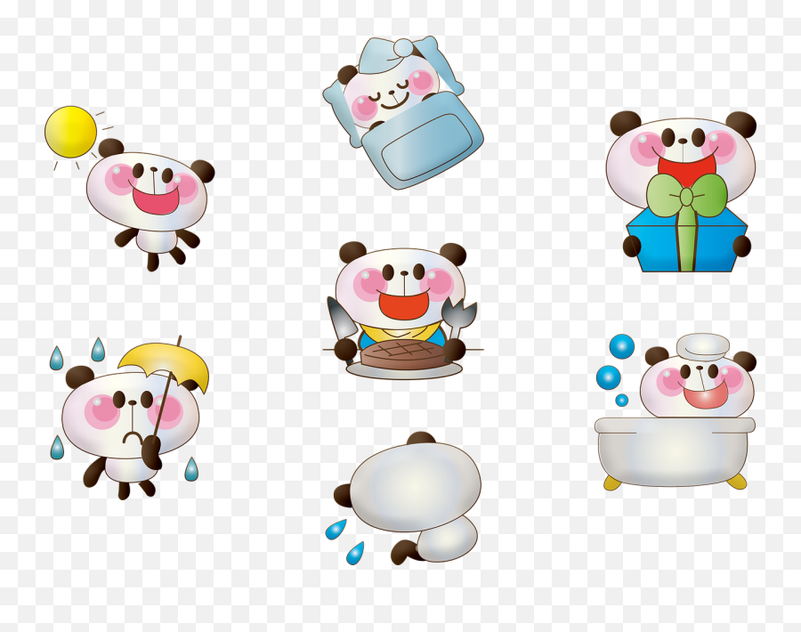 Kawaii Panda Emoji Panda Face Emotions Panda Public Domain - Kawaii,Sad Panda Emoji
