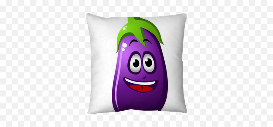 Purple Cartoon Eggplant Vegetable Or Brinjal Pillow Cover U2022 Pixers - We Live To Change Brinjal Cartoon Emoji,Throw A Tomato Emoticon