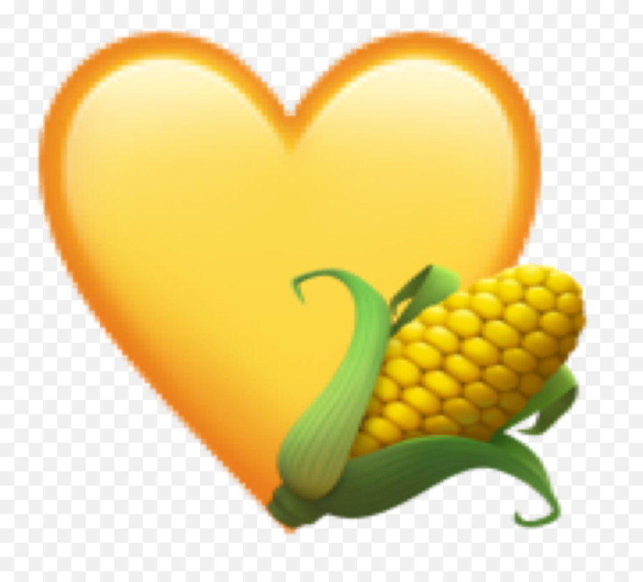 Corn Heart Yellow Emoji Sticker - Language,Corn Emoji