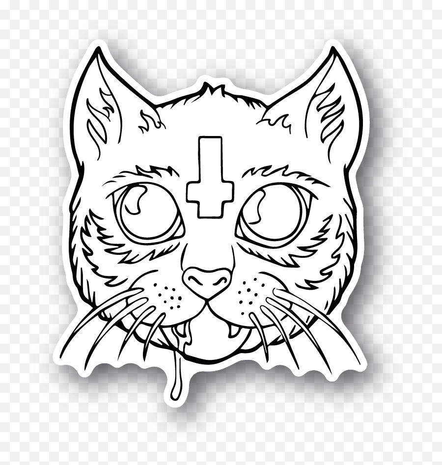 Satanic Cat Sticker - Cat Emoji,Otter Bow Emoji Cases For Samsung Galaxy S6