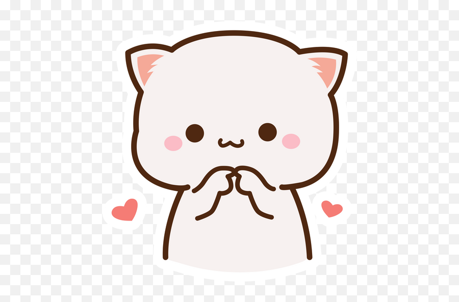 Mochi Mochi Peach Cat Sticker - Cute Cat Sticker Emoji,Cute Cat Emoji Stickers