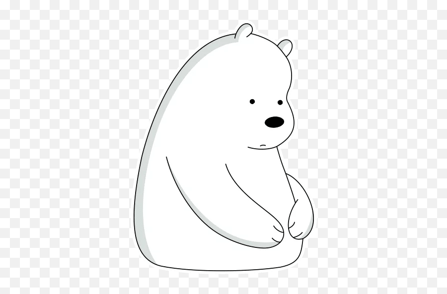 Icebearhungry - Ice Bear Sticker Whatsapp Comel Emoji,Black Emojis Hingry
