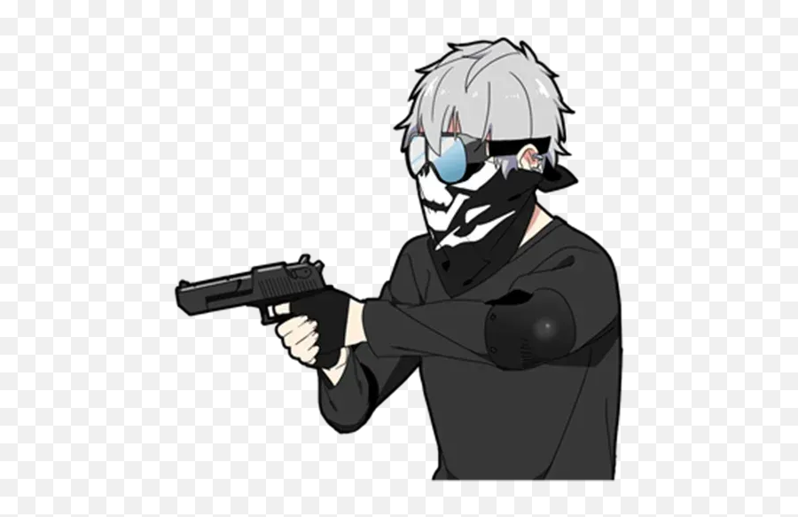 Silent Boy Vol3 Sticker Pack - Stickers Cloud Emoji,Holding Gun Emojis