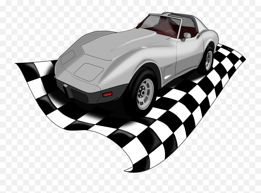 Waving Checker Flag Clipart - Corvette Clip Art Emoji,Corvette Emoji