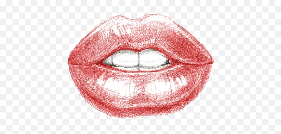 Download Hd Dibujo Kiss Lip Drawing Pictures Png Dibujo Kiss - Lips Drawing Emoji,Lip Mark Emoji