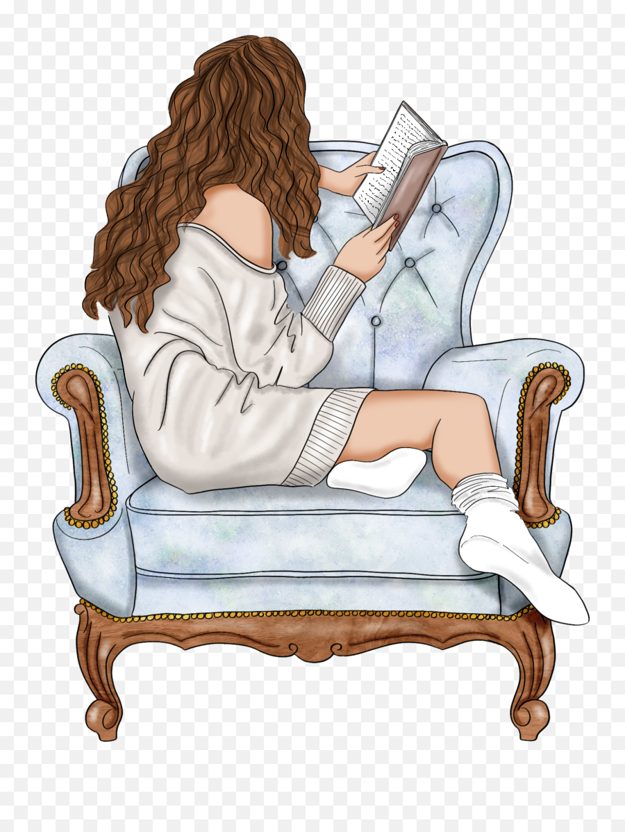 Reading Book Cozy Chair Sitting Sticker By Stacey4790 - Wattpad Emoji,Fatigue Emoji