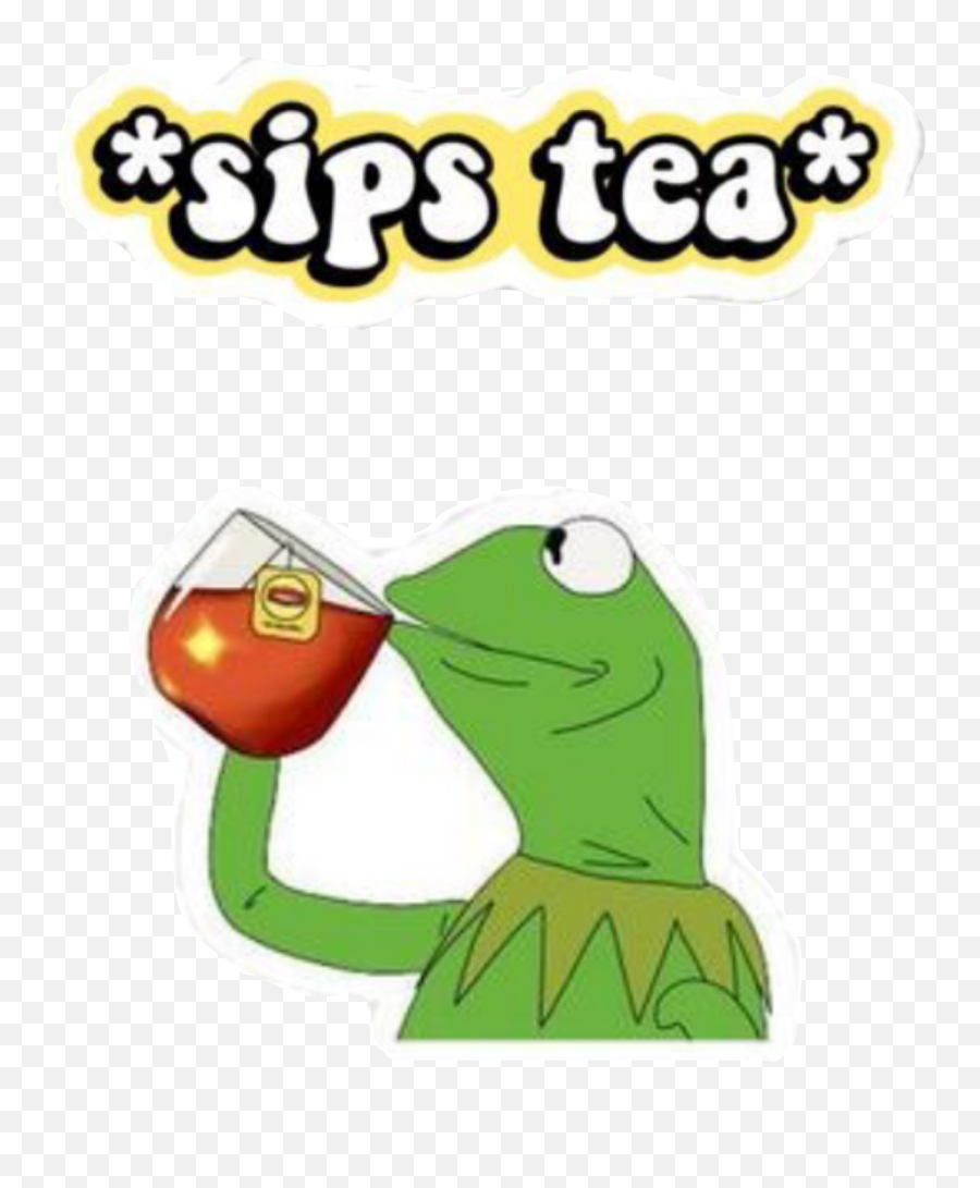 Sips Tea Sticker Clipart - Sips Tea Sticker Emoji,Kermit And Tea Emoji