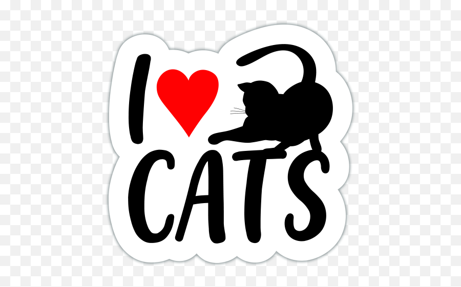 Autocolant I Love Cats - Language Emoji,Inimioara Emoticon