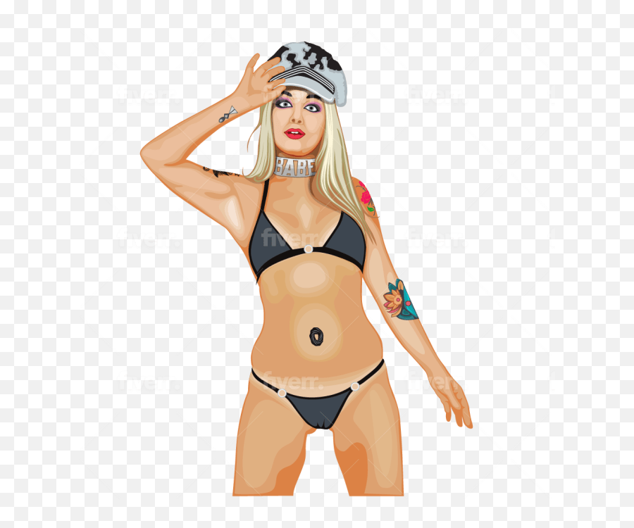 Design Realistic Or Cartoon Based Emoji - Midriff,Girl Monkey Bikini Emoji