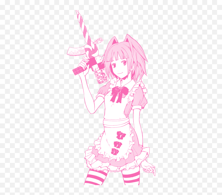 Anime Aesthetic Girl With Gun - Pastel Transparent Pink Anime Girl Png Emoji,Anime Girl Diffrent Emotion