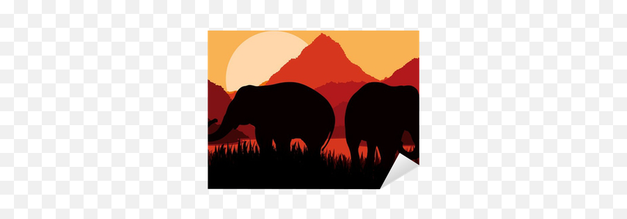 Elephant Family In Wild Africa Mountain - Elephant Hyde Emoji,Elephant Touching Dead Elephant Emotion