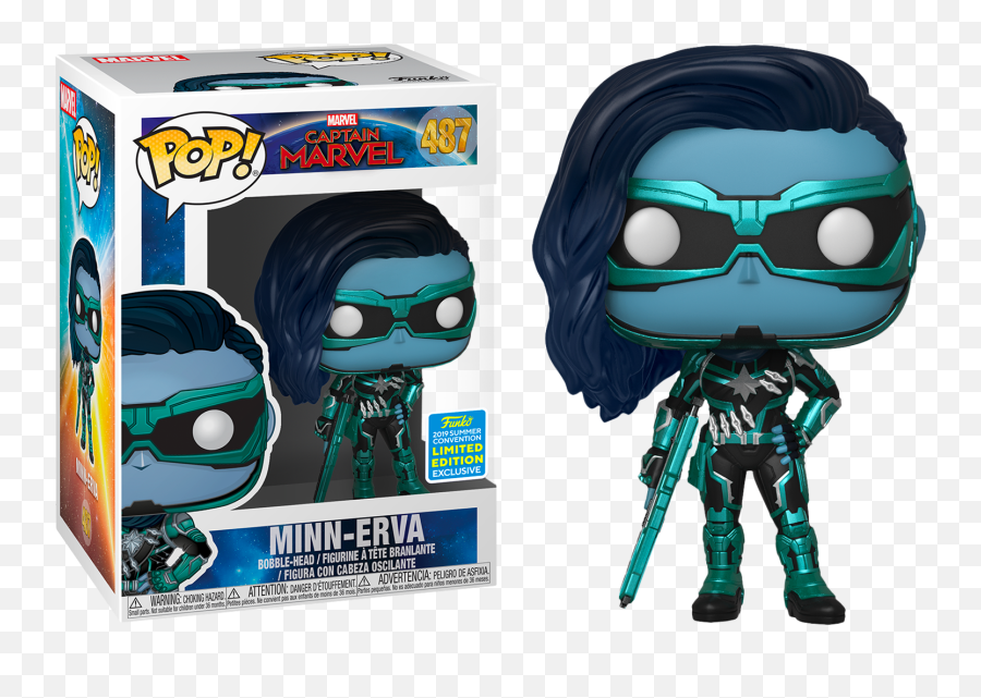 Funko Pop Captain Marvel 2019 - Minnerva 487 2019 Sdcc Exclusive Funko Pop Captain Marvel Minn Erva Emoji,Captian Marvel No Emotions